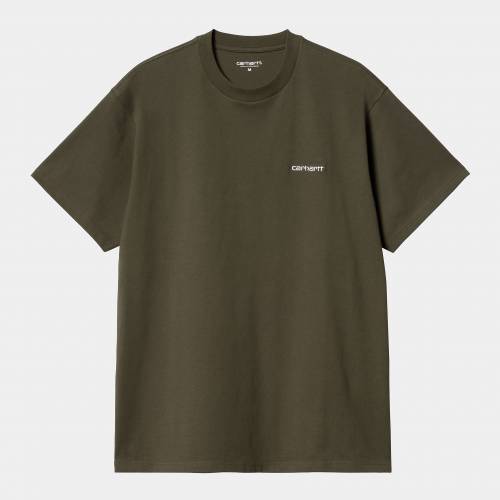Carhartt WIP S/S Script Embroidery T-Shirt - Cypress / White