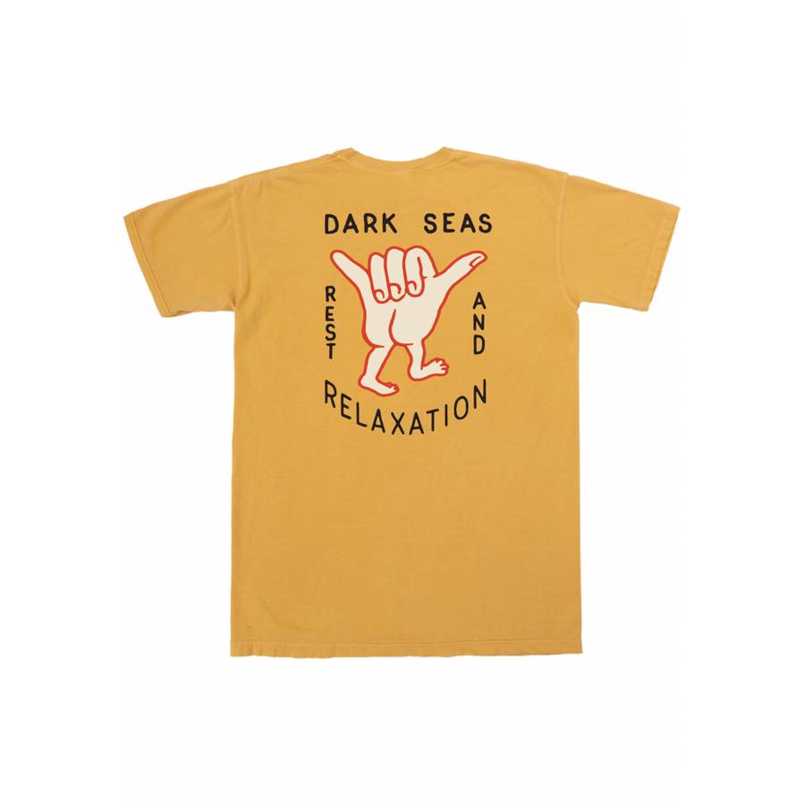 Dark Seas Hand Signals Pigment T-shirt - Mustard