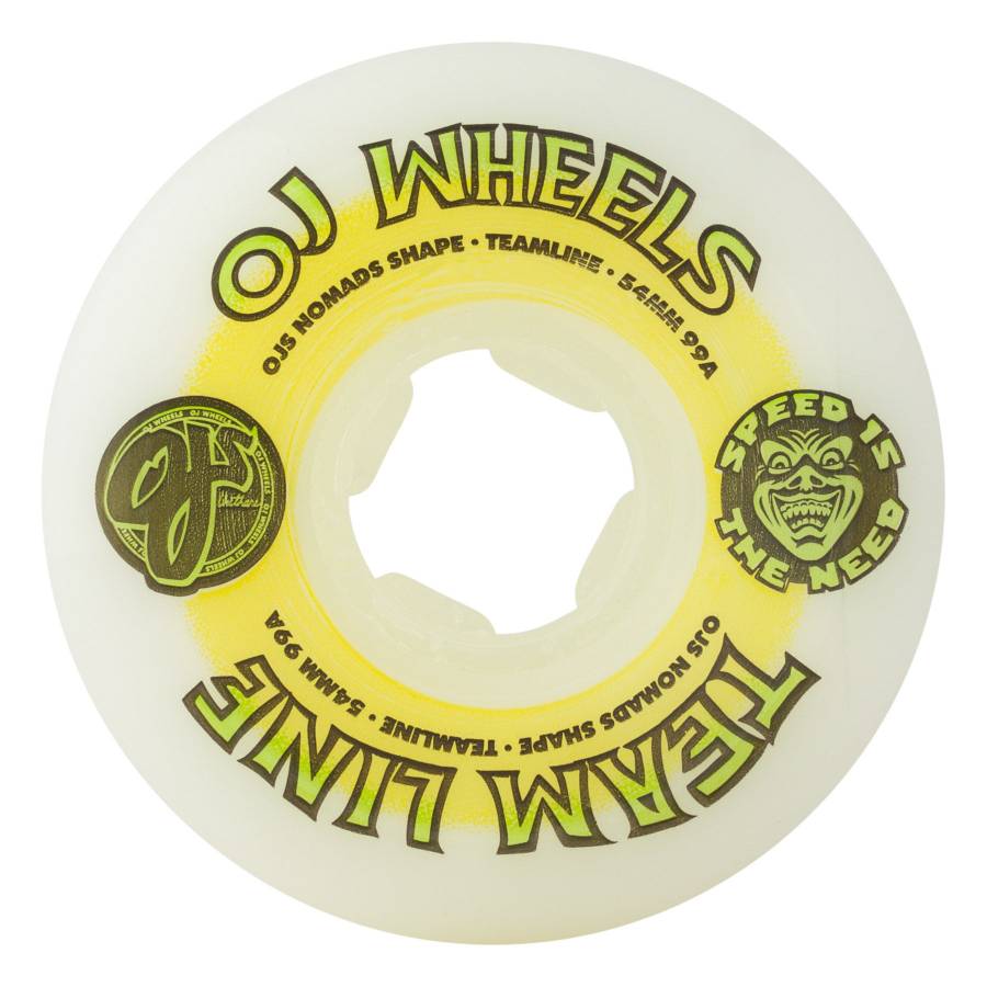 OJ Wheels 54mm Team Line Original White Yellow/Gre...
