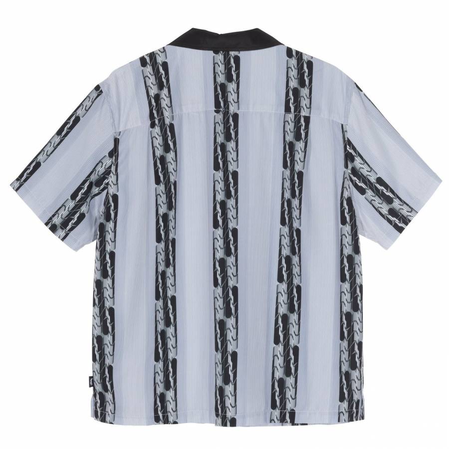 Stussy Deco Striped Shirt - Light Blue