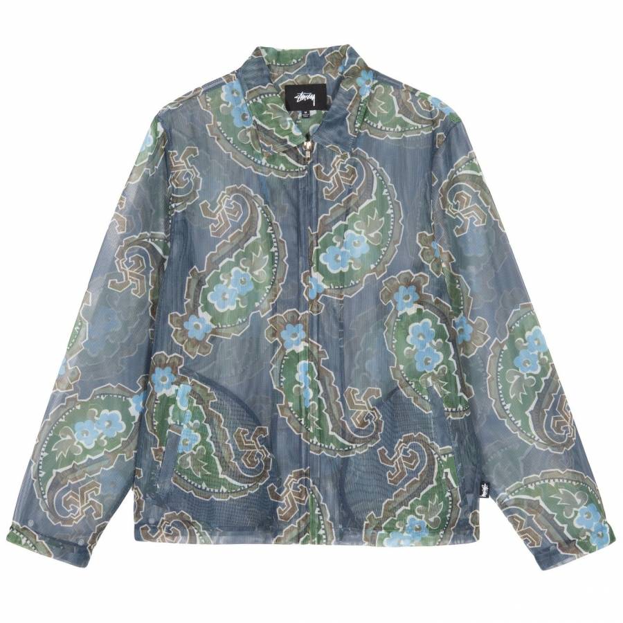 Stussy Mesh Zip Jacket - Charcoal