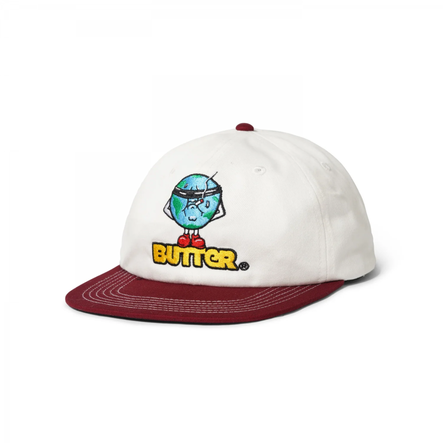 Butter Blindfold 6 Panel Cap - White / Burgundy