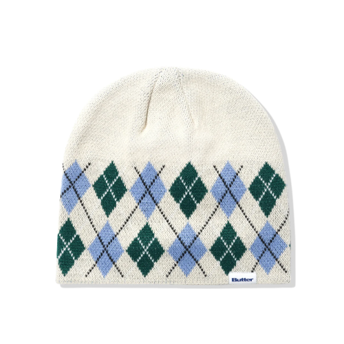 Butter Diamond Knit Skull - Beanie Cream