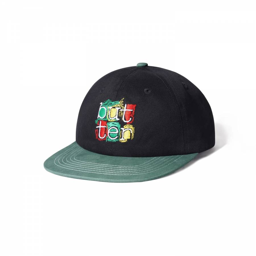 Scribble 6 Panel Cap - Black / Sage