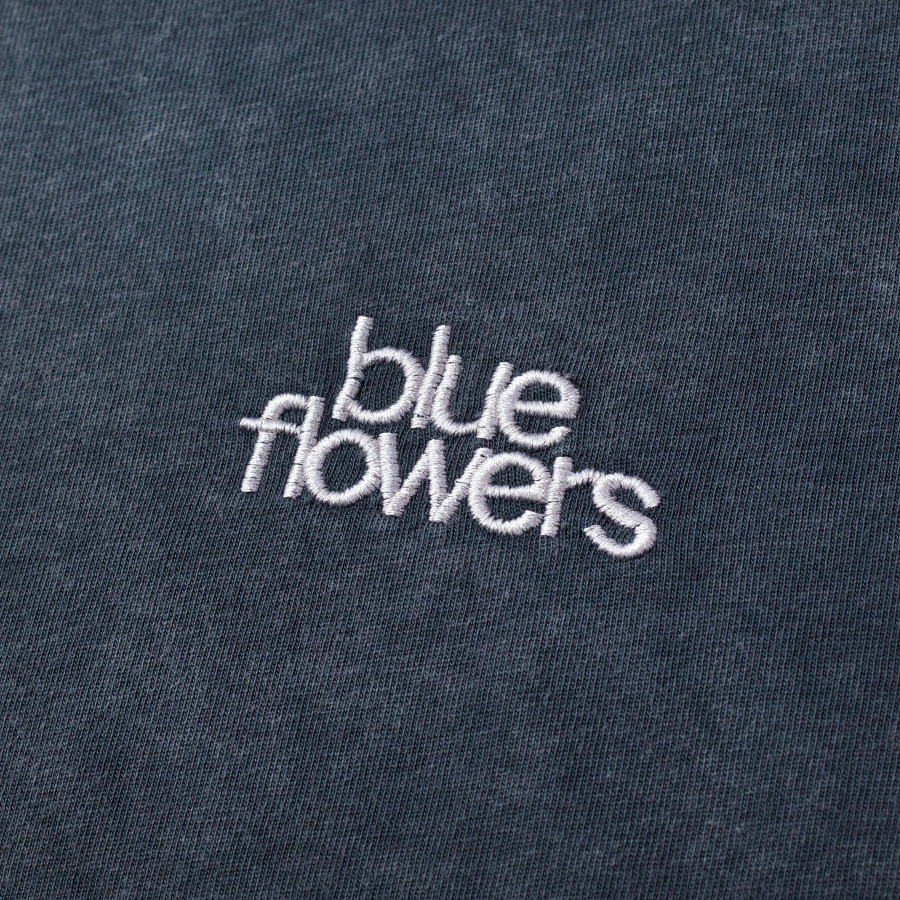 Blue Flowers Heavy Wash T-shirt - Stone Wash