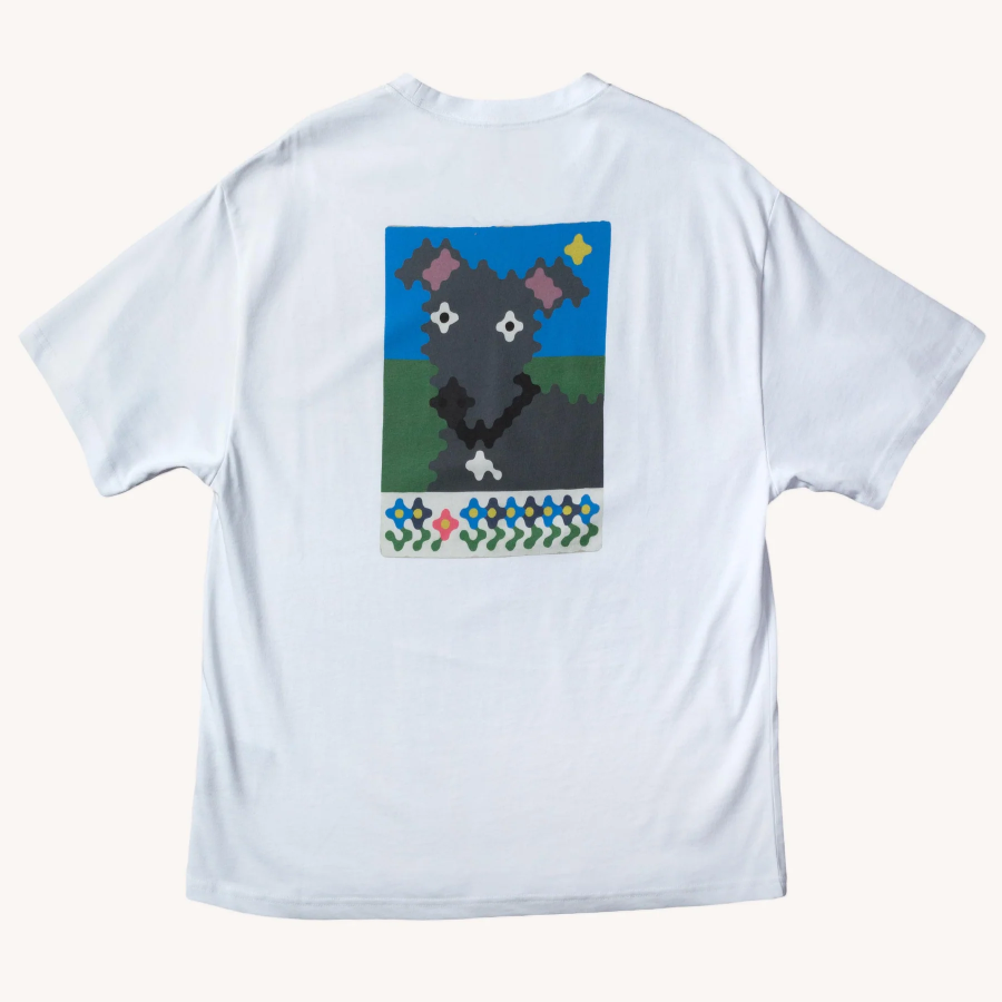 Blue Flowers Patsy T-shirt - White