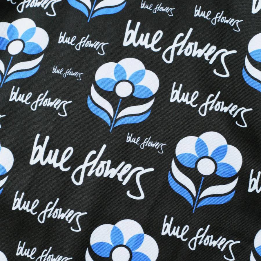 Blue Flowers Levitation Corduroy Jacket - Black