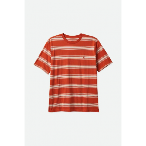 Brixton Hilt Shield S/S Tee - Burnt Red/Whitecap