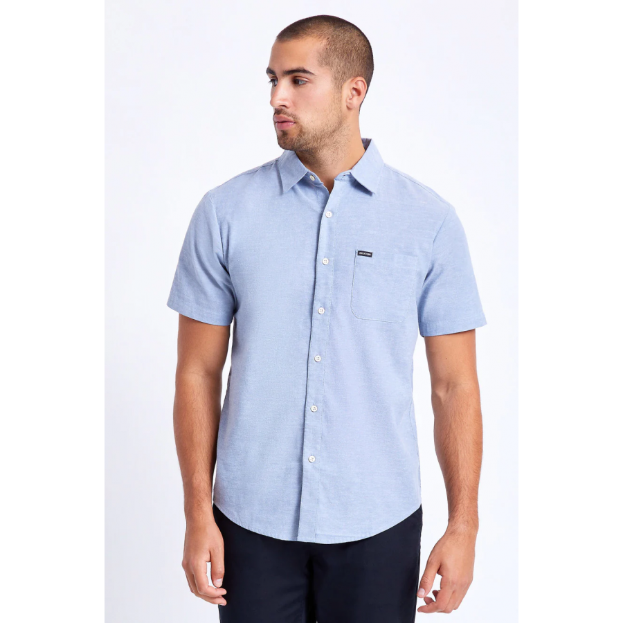 Brixton Charter Oxford S/S Woven - Light Blue Chambray