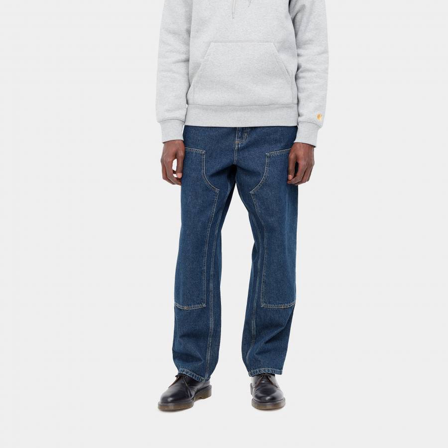 Carhartt WIP Double Knee Pants - Blue (Stone Washe...