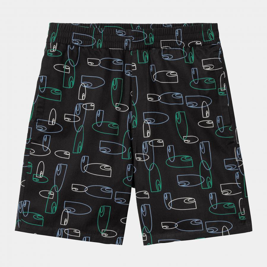 Carhartt WIP Sumor Short - Outline Print, Black