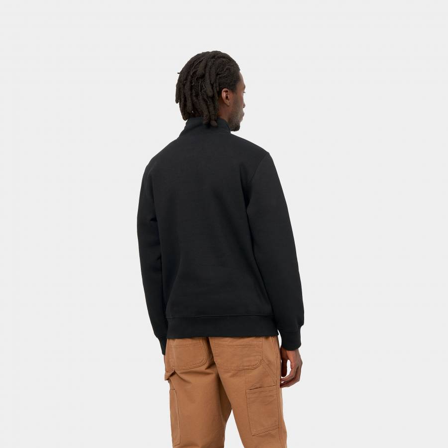 Carhartt WIP Chase Neck Zip Sweatshirt - Black / Gold