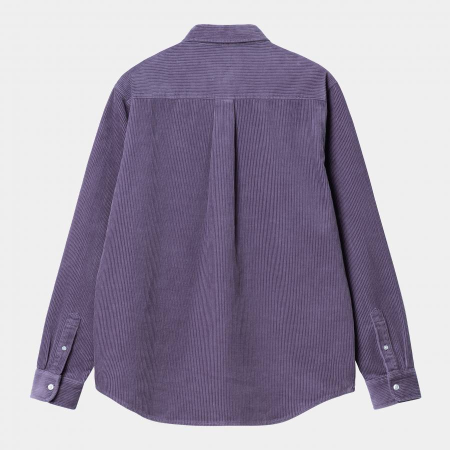 Carhartt WIP L/S Madison Cord Shirt - Glassy Purple / Black