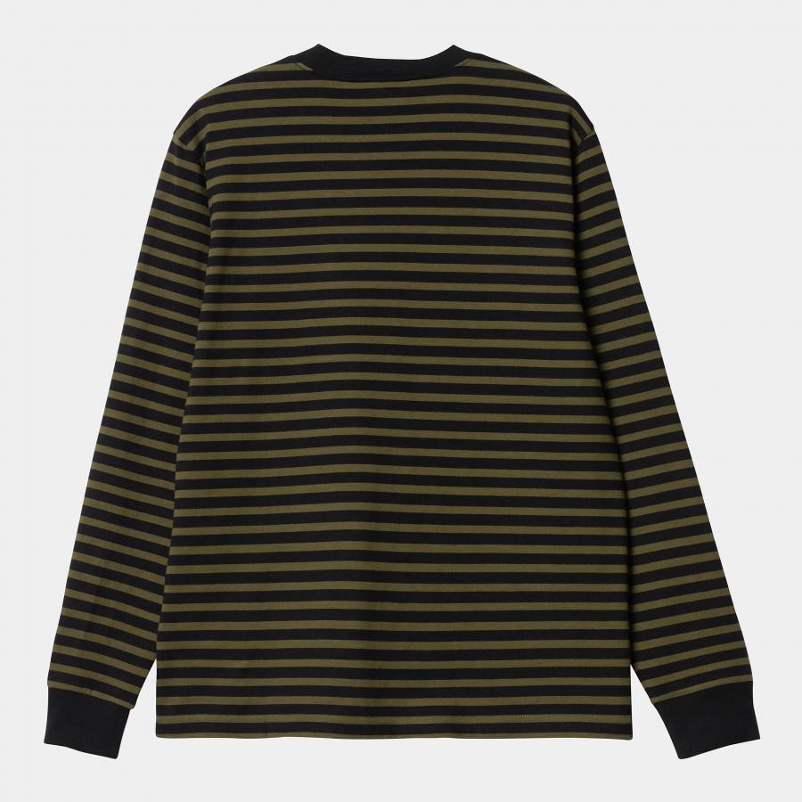 Carhartt WIP L/S Seidler Stripe Pocket T-Shirt - Highland / Black