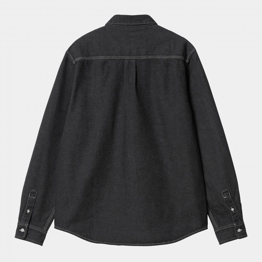 Carhartt WIP L/S Weldon Shirt - Black (Stone Washed)
