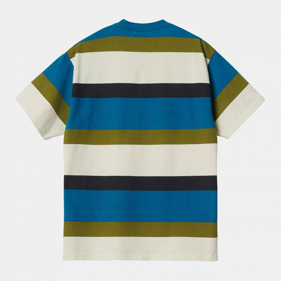 Carhartt WIP S/S Crouser Stripe T-Shirt - Amalfi (heavy stone wash)