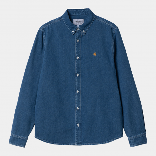 Carhartt WIP L/S Weldon Shirt - Blue (heavy stone wash)