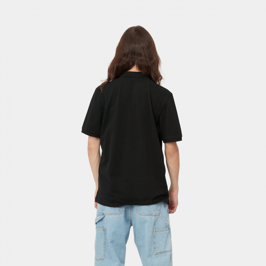 Carhartt WIP S/S Chase Pique Polo - Black / Gold