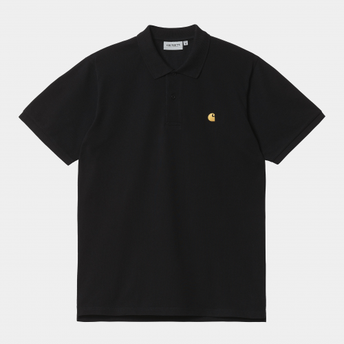 Carhartt WIP S/S Chase Pique Polo - Black / Gold
