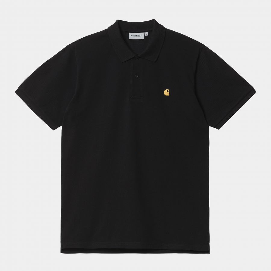Carhartt WIP S/S Chase Pique Polo - Black / Gold