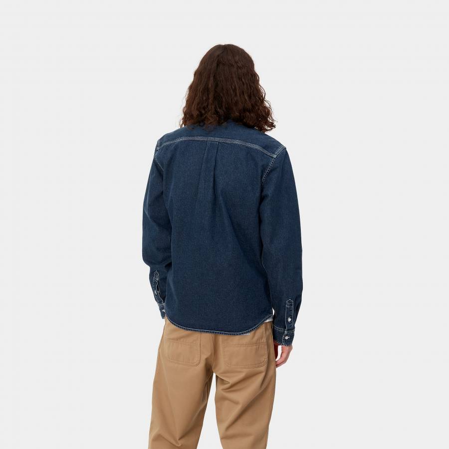 Carhartt WIP L/S Weldon Shirt - Blue (Stone Washed)