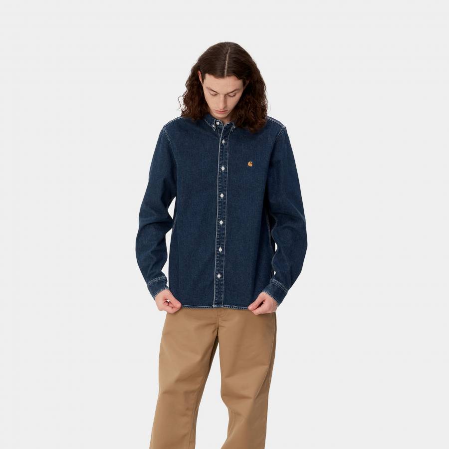 Carhartt WIP L/S Weldon Shirt - Blue (Stone Washed)