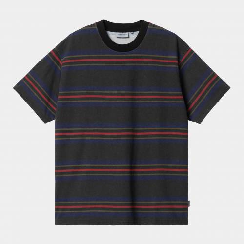 Carhartt WIP S/S Oregon T-Shirt - Starco Stripe / Black (Heavy Stone Wash)