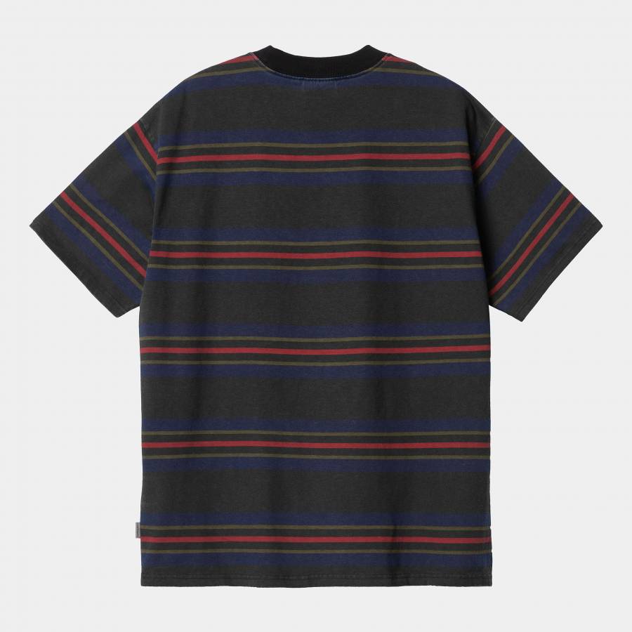 Carhartt WIP S/S Oregon T-Shirt - Starco Stripe / Black (Heavy Stone Wash)