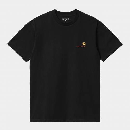 Carhartt WIP S/S American Script T-Shirt - Black