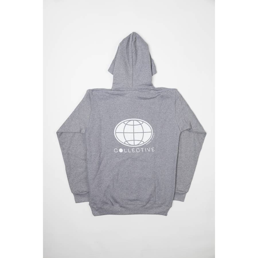 Collective World Hoodie - Grey Heather / White