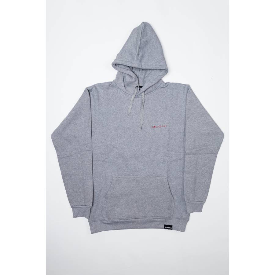 Collective World Hoodie - Grey Heather / Red 