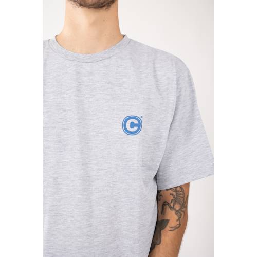 Collective Button T-Shirt - Grey / Blue