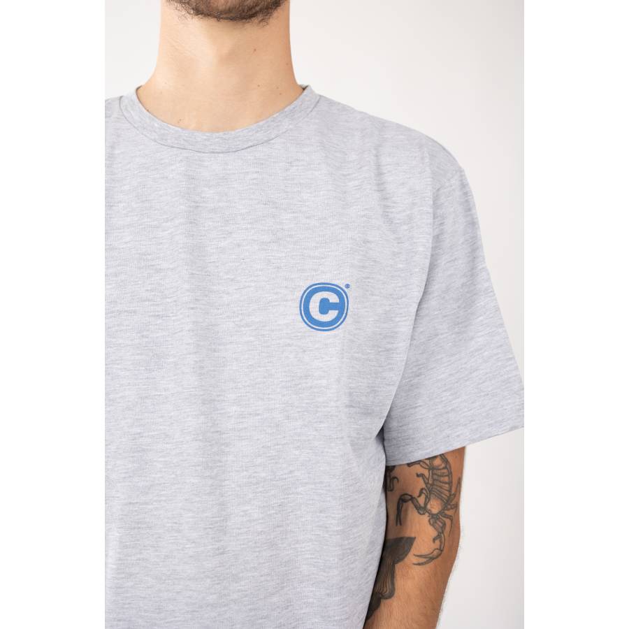 Collective Button T-Shirt - Grey / Blue
