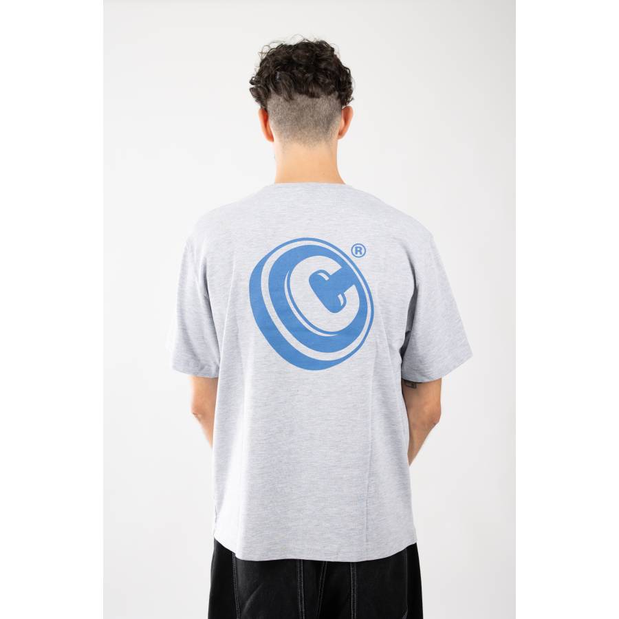 Collective Button T-Shirt - Grey / Blue
