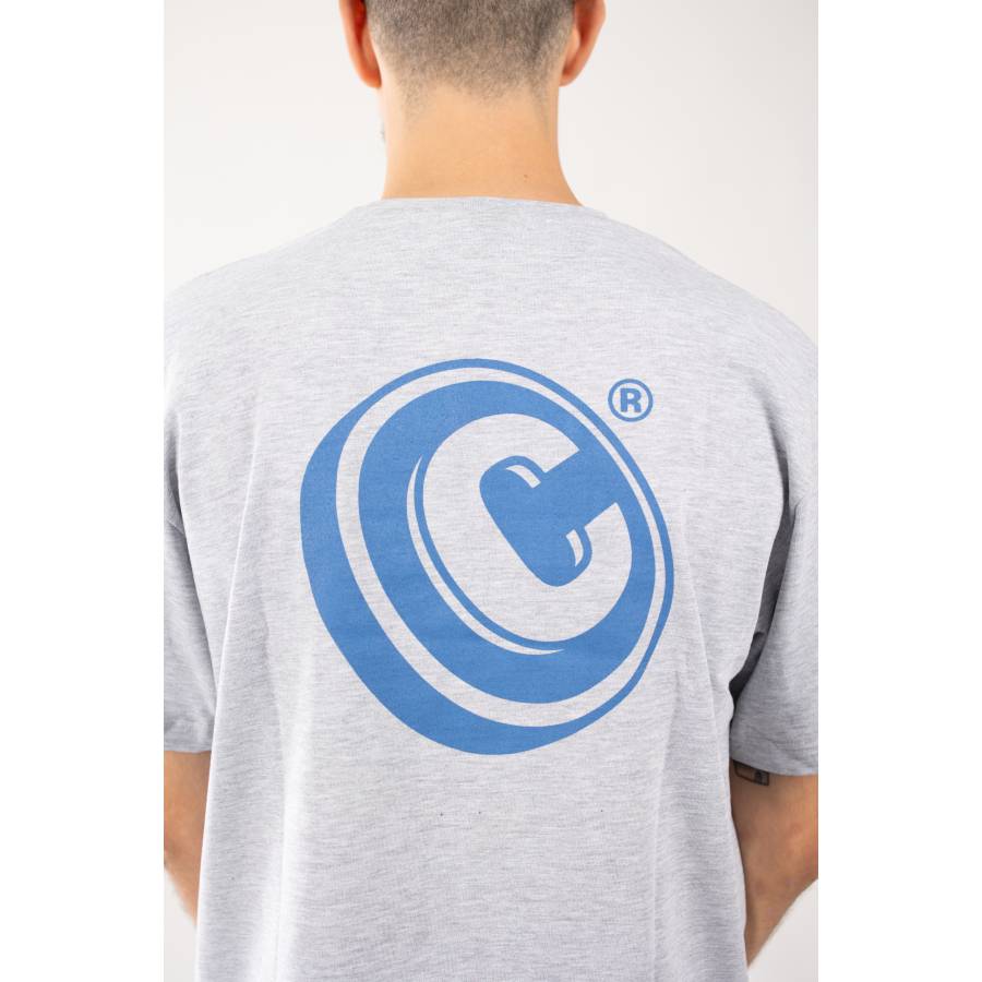 Collective Button T-Shirt - Grey / Blue