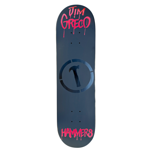 Hammers Deck Greco Hammer Logo (Flat Black Cherry Red) - 8.125