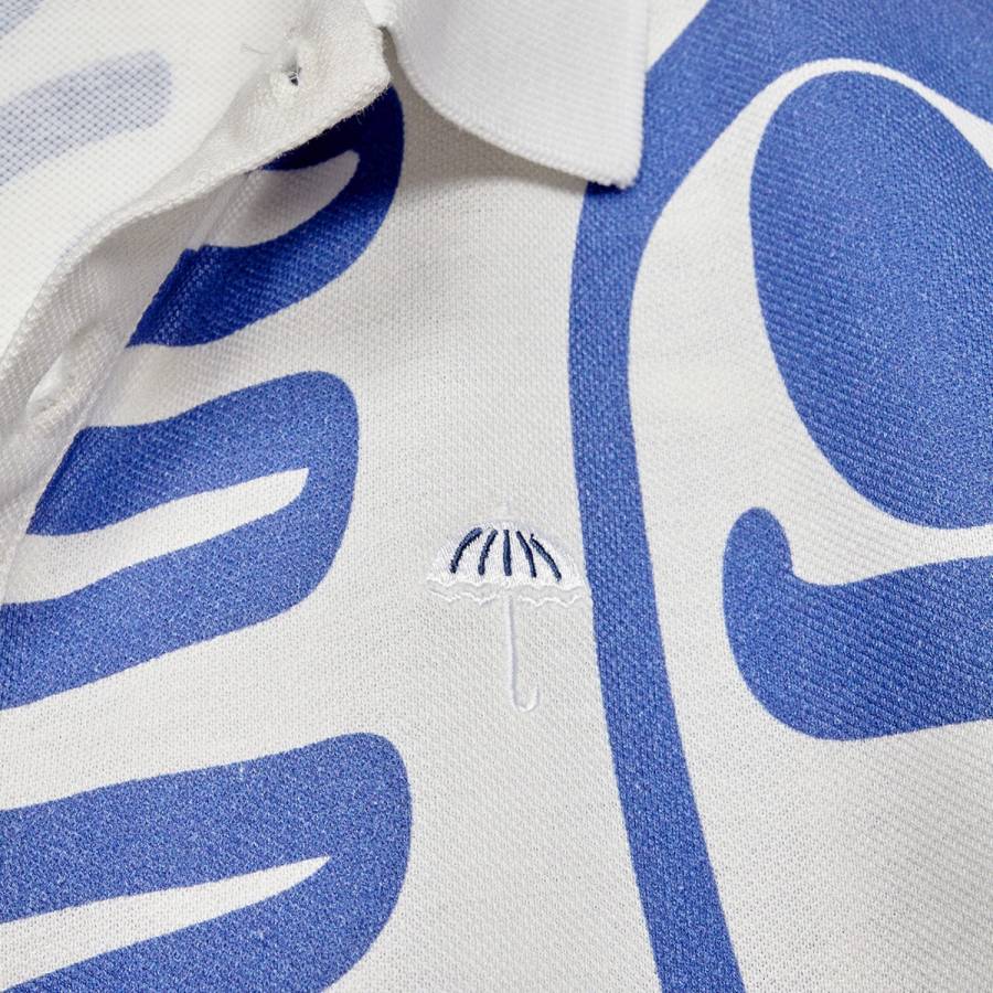 Hélas Abstract Pique Polo - White / Blue