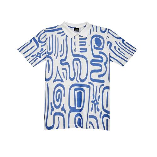 Hélas Abstract Pique Polo - White / Blue