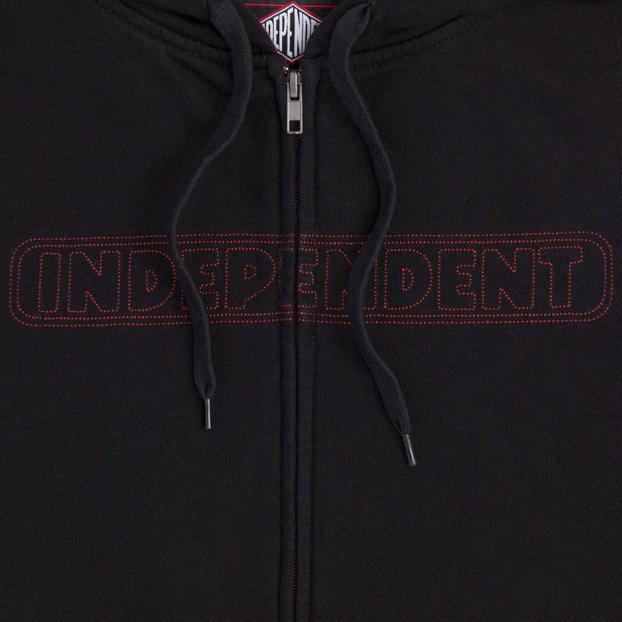 Independent Bar Stitch Zip Hoodie - Black