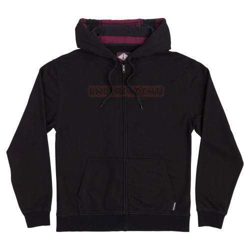 Independent Bar Stitch Zip Hoodie - Black