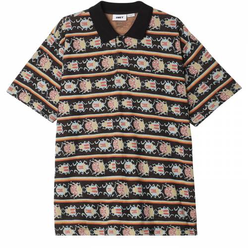 Obey Bugs Jacquard Polo - Black Multi