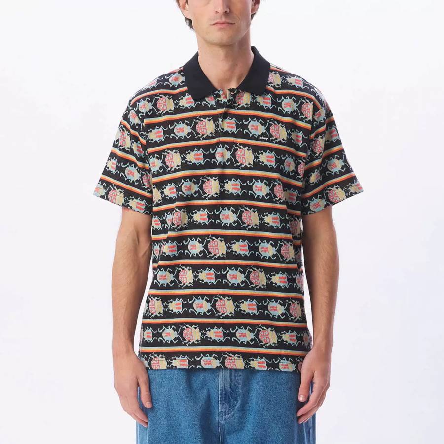 Obey Bugs Jacquard Polo - Black Multi