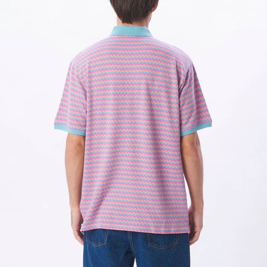Obey Anno Jacquard Polo - Sky Blue Multi