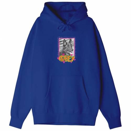 Obey Peace Dog Premium Pullover Hoodie - Surf Blue