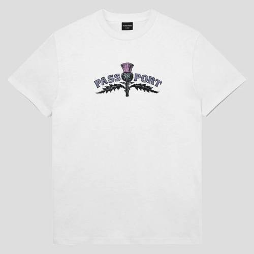 Pass Port Thistle Embroidery T-Shirt - White