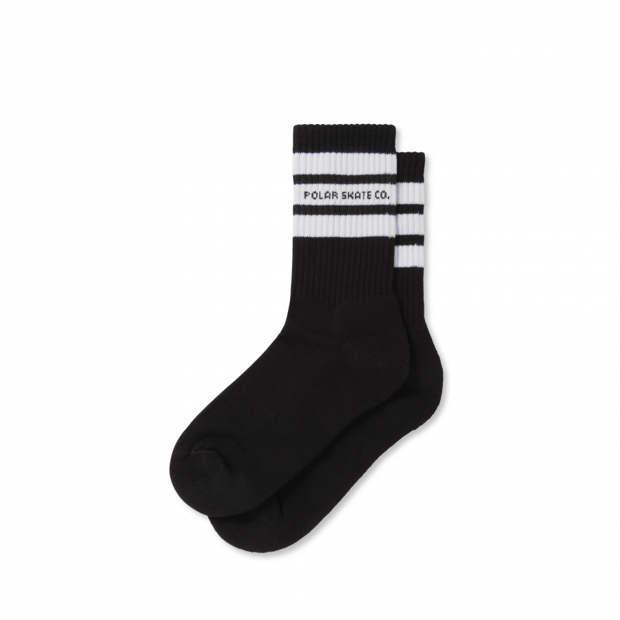 Polar Fat Stripe Rib Socks - Black