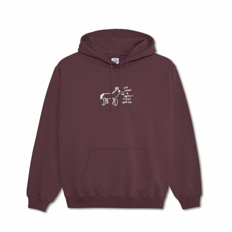 Polar Dave Hoodie Beautiful Horses - Plum