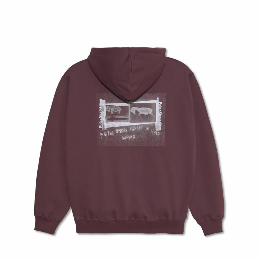 Polar Dave Hoodie Beautiful Horses - Plum