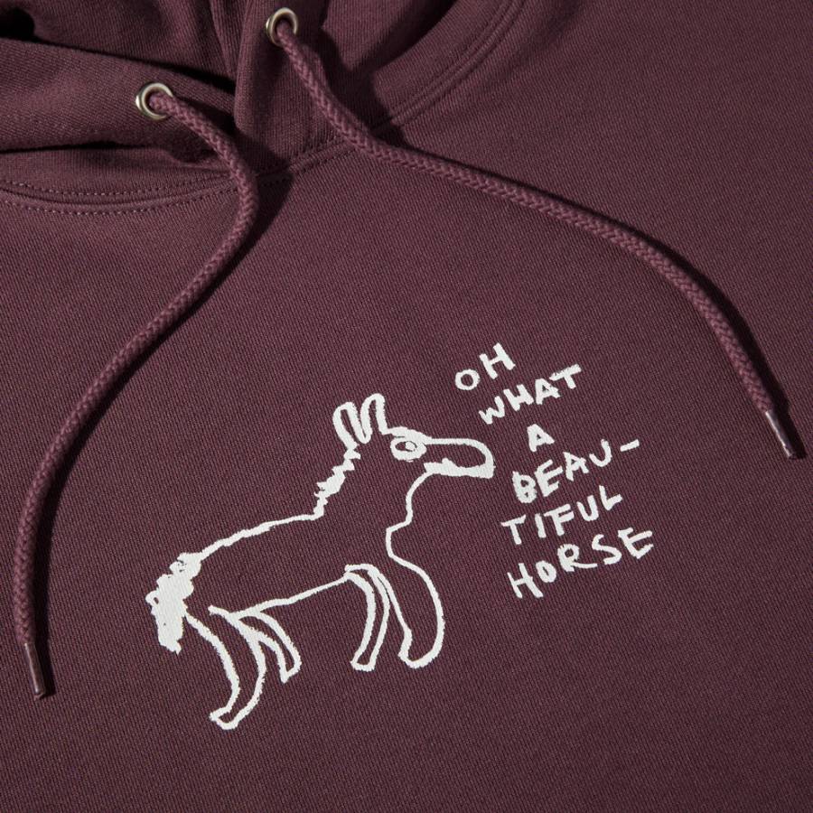 Polar Dave Hoodie Beautiful Horses - Plum