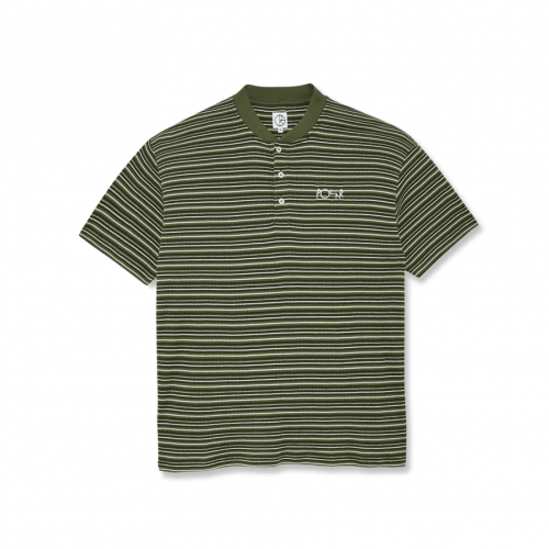 Polar Skate Henley TeeStripe Rib T-shirt - Uniform Green